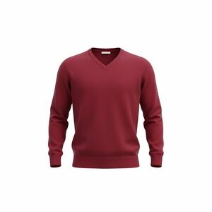 COOFANDY Red V-Neck Sweater XXL | Soft Knit Pullover | Cozy Classic